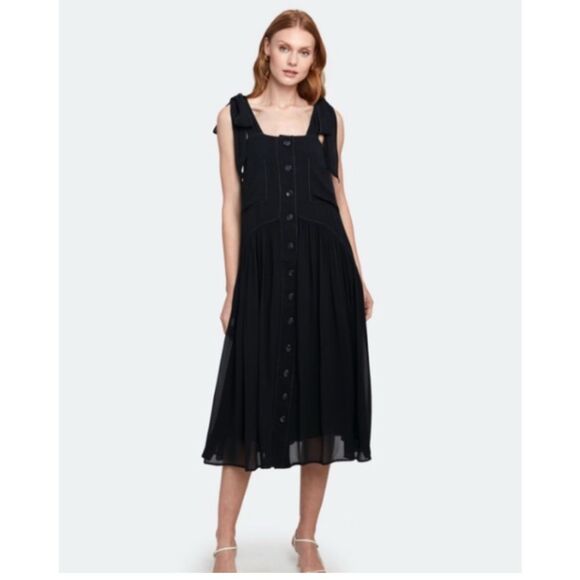 Free People Lou Lou Utility Midi Dress Black Womans Small - Picture 2 of 13